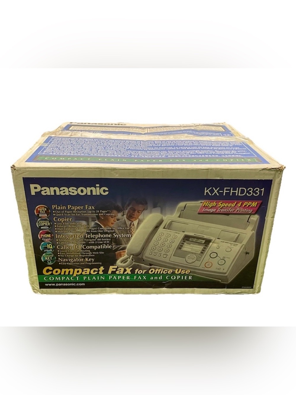 Panasonic KX-FHD331 Compact Plain Paper Fax And Copier Telephone Machine Openbox